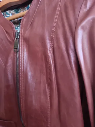 Chaqueta de piel Mango tipo chaqué