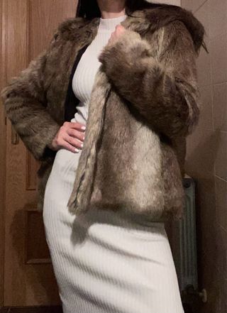 Abrigo efecto pelo TRAFALUC marrón