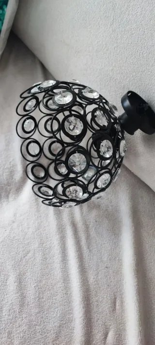 Lámpara Techo Cristal Negra Metal