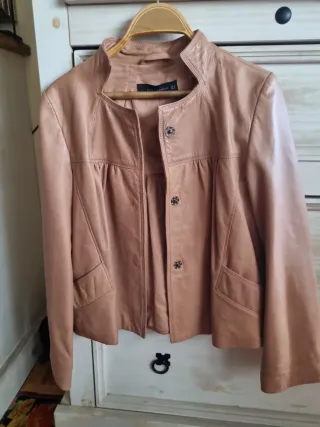 Chaqueta de piel Zara Beige Talla M