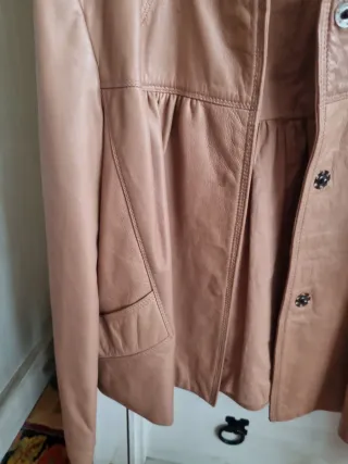 Chaqueta de piel Zara Beige Talla M