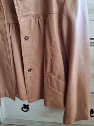 Chaqueta de piel Zara Beige Talla M