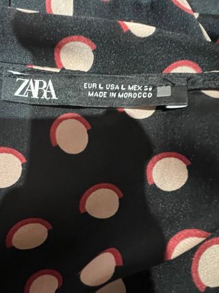 Mono Zara lunares negro y rosa
