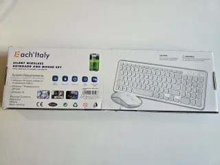 Tastiera e Mouse Wireless Each Italy Bianco