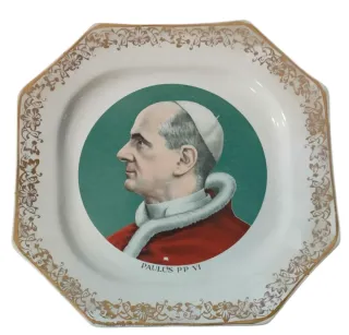 3 Piatti in Ceramica di Antichi Papi