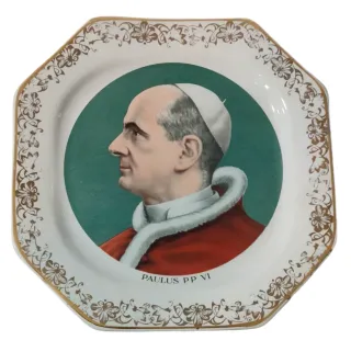 3 Piatti in Ceramica di Antichi Papi