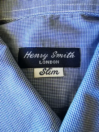 Henry Smith London Slim – Camicia Azzurra  XL