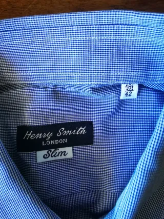 Henry Smith London Slim – Camicia Azzurra  XL