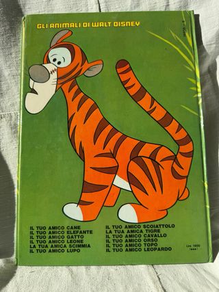 Walt Disney vintage libro 1979 Animali Tigre
