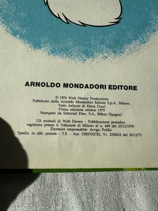 Walt Disney vintage libro 1979 Animali Tigre