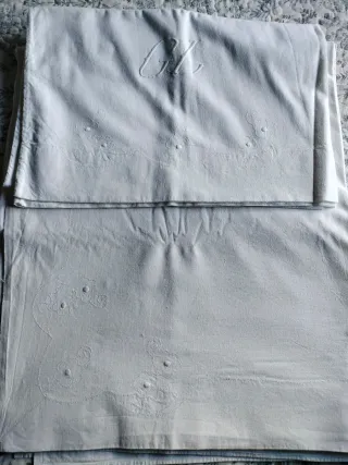 Sábanas algodón bordadas Cama 1,20