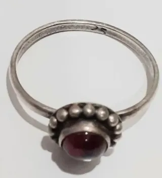 Anillo Plata Ley Granate