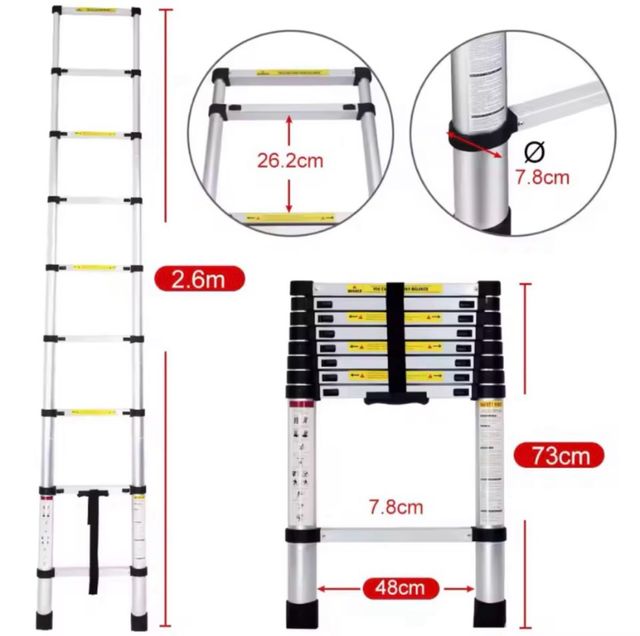 Escalera aluminio plegable 2,6m