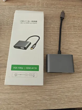 Adaptador USB-C a HDMI/VGA Gris 4k