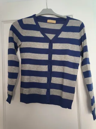 Rebeca rayas azul y gris