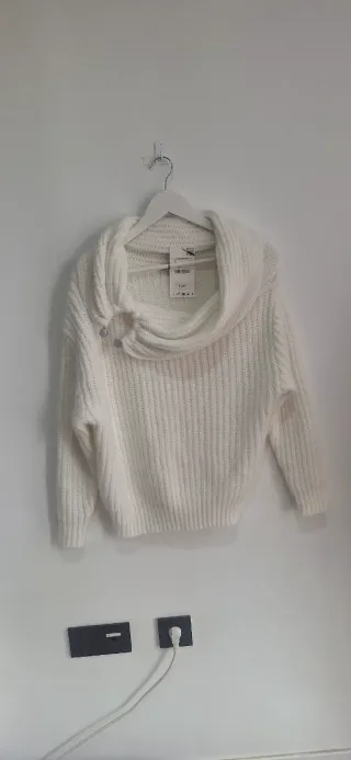 Jersey Zara Blanco Cuello Alto