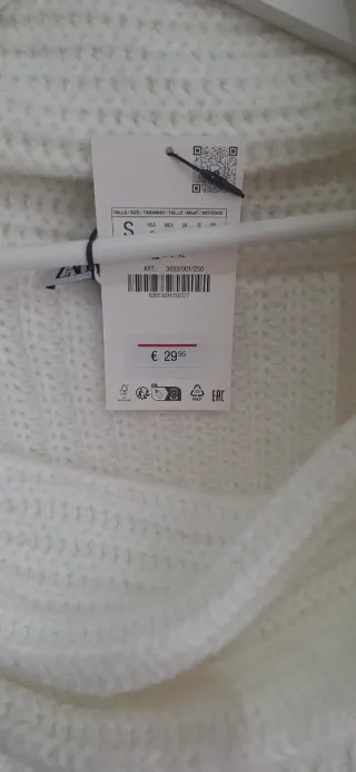 Jersey Zara Blanco Cuello Alto