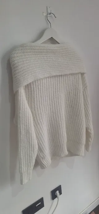 Jersey Zara Blanco Cuello Alto