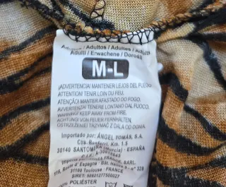 Disfraz Tigre adulto Talla M