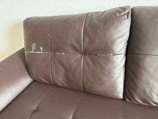 Sofá cama 3 plazas polipiel marrón