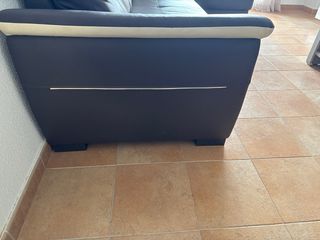 Sofá cama 3 plazas polipiel marrón