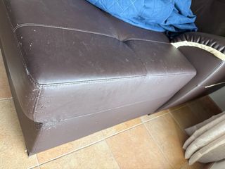 Sofá cama 3 plazas polipiel marrón