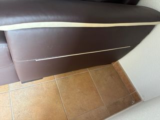 Sofá cama 3 plazas polipiel marrón