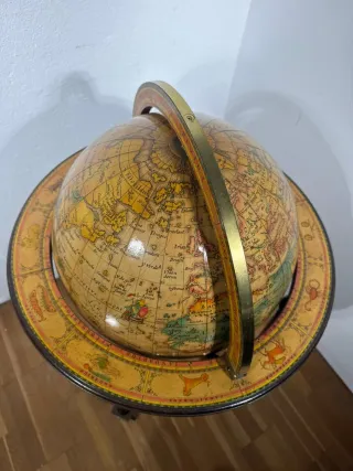 Mappamondo liquori legno primi '900