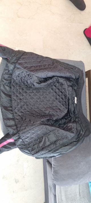 Chaqueta Moto Mujer Negra y Rosa