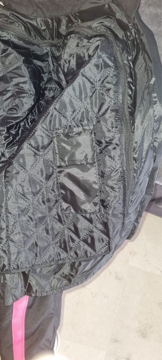 Chaqueta Moto Mujer Negra y Rosa