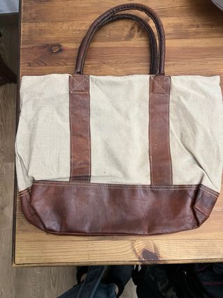 Bolso de Lona con Estampado de Sellos