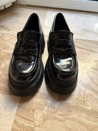 Mocasines plataforma Stradivarius negros