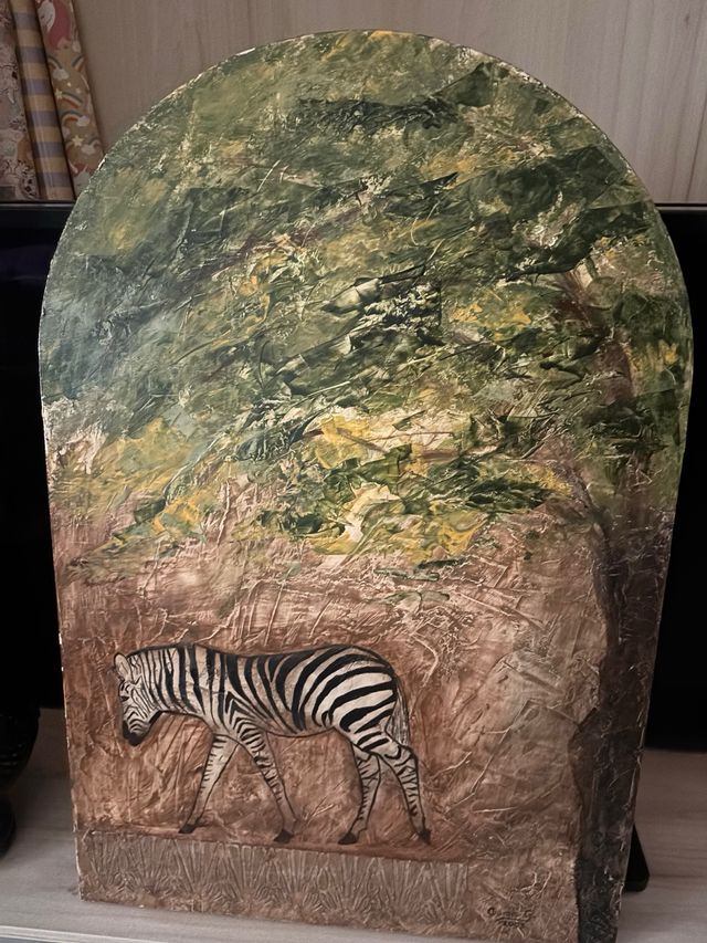 Quadro Zebra Foresto Dipinto a Mano