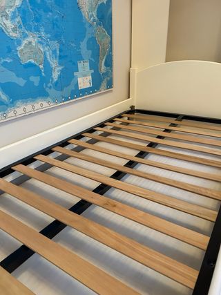 Cama nido blanca madera lacada + 2 colchones