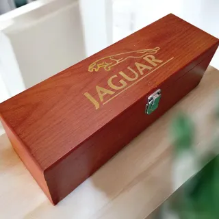 Portagioie vintage Jaguar legno 37x11 cm