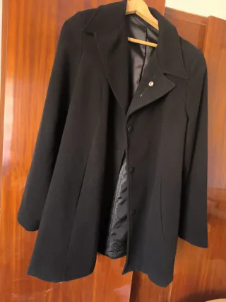 Abrigo negro mujer largo 85 ancho 50