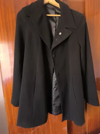 Abrigo negro mujer largo 85 ancho 50