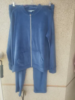 Chándal Homewear terciopelo azul talla L