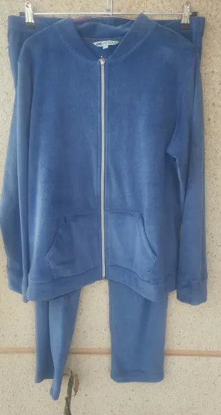 Chándal Homewear terciopelo azul talla L