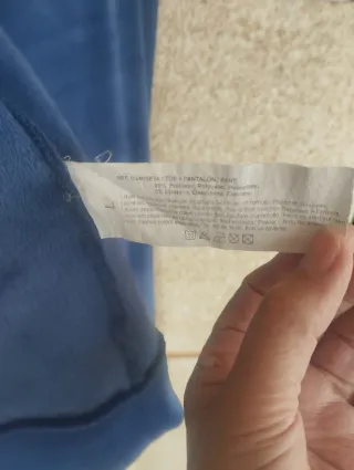 Chándal Homewear terciopelo azul talla L