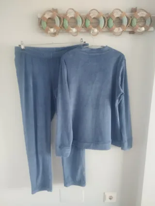 Chándal Homewear terciopelo azul talla L