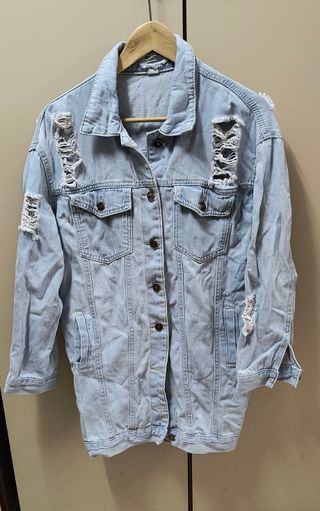 Giubbino jeans donna lungo taglia M