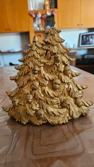 Candela Albero Natale Dorata