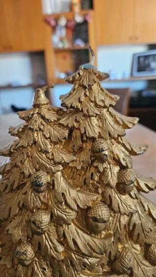 Candela Albero Natale Dorata