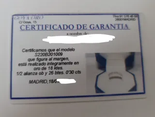 Alianza Oro y Diamantes Goya Oro