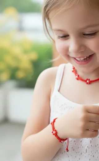 Conjunto Pulsera y Collar Flores Niña