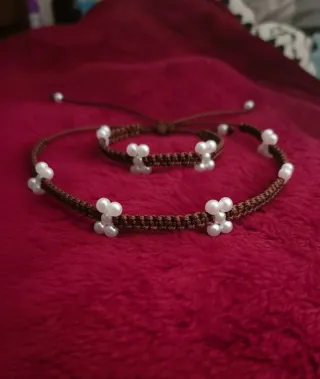 Conjunto Pulsera y Collar Flores Niña