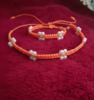 Conjunto Pulsera y Collar Flores Niña