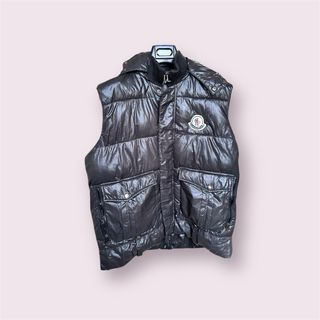 Moncler Gilet Piumino Cappuccio Nero Taglia XL