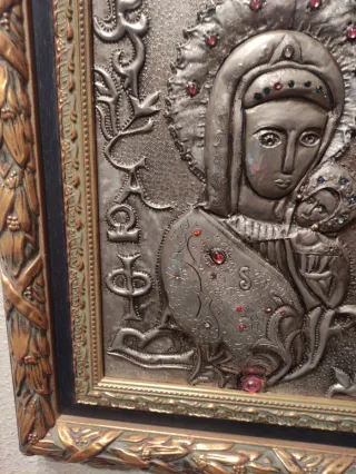 Icono religioso Virgen María y Niño Jesús